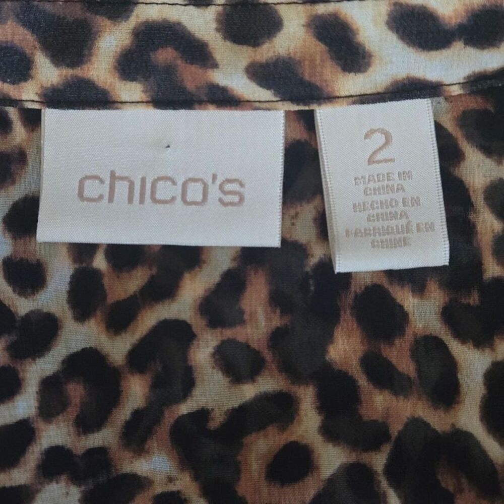 Chicos Leopard High-Low Blouse L/XL - Picture 7 of 10